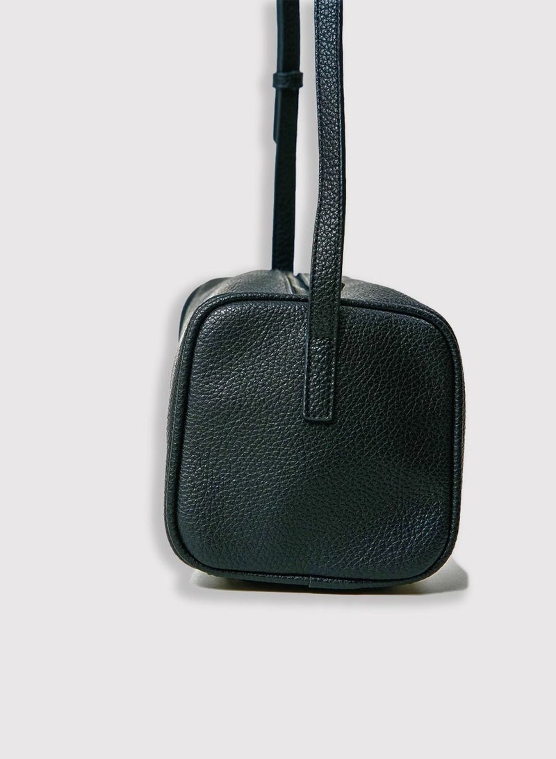 AMICA Veronica Barrel Crossbody Bag for Women - Black - Image 2