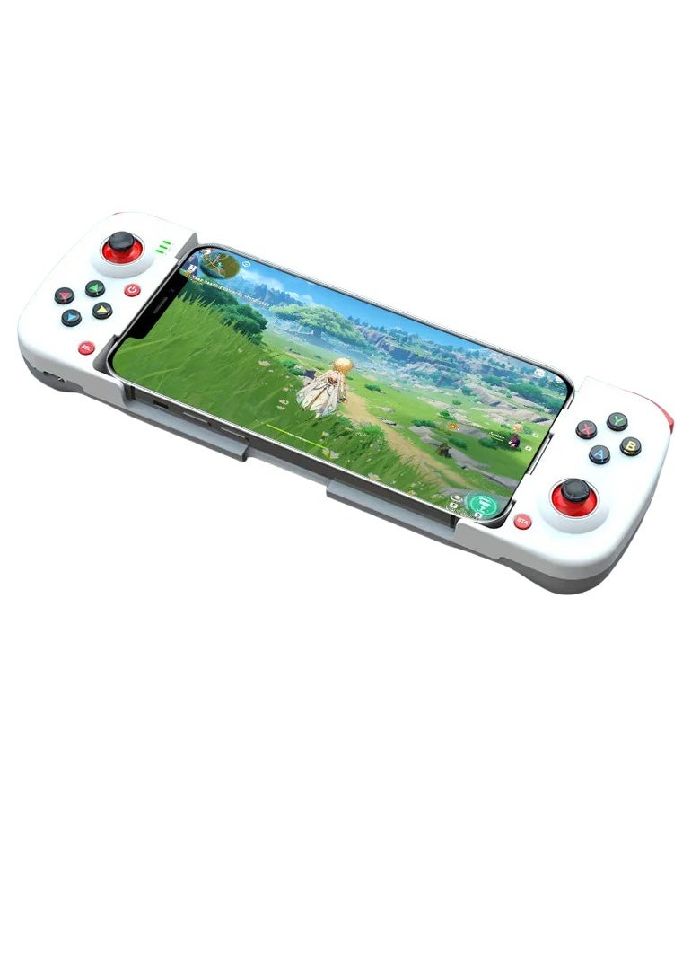 Generic Mobile Game Controller, Bluetooth 5.0 Wireless Stretchable Gamepad, Ergonomics Design Plug And Play Game Controller, Non Slip Grip Retractable Joystick For Mobile Phone, (White)  - Image 1