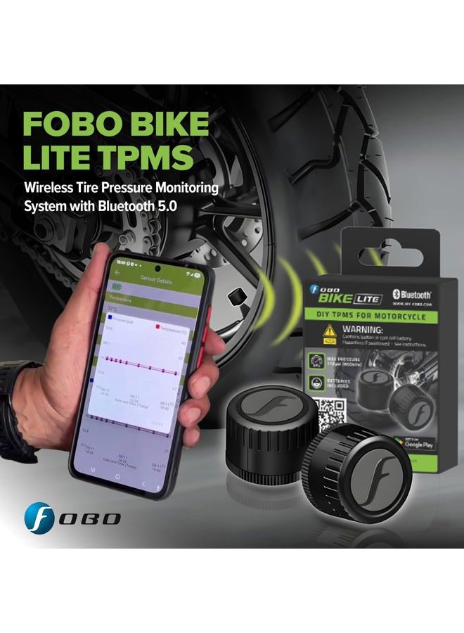 FOBO Bike LITE TPMS - Wireless Tire Pressure Monitoring System with Bluetooth 5.0 | Real-Time Tire Pressure Sensor | Simpler QR Installation on TPMS APP | Compatible with iOS & Android - Image 2