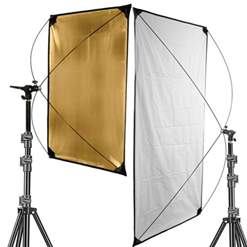VTS Light Reflector Gold and Silver with 360 Degree Rotating Holding Bracket with Carrying Bag & Stand for Photo Studio Modeling Shooting Purpose - Image 1