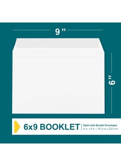 EnDoc 6X9 Booklet Envelopes 50 Pack Mailing Envelopes With Gummed Seal White Letter Envelopes Openside 6X9 Envelopes 28 Lb Heavy Duty Paper Plain Envelopes For Catalogs Business Booklets  - Image 3
