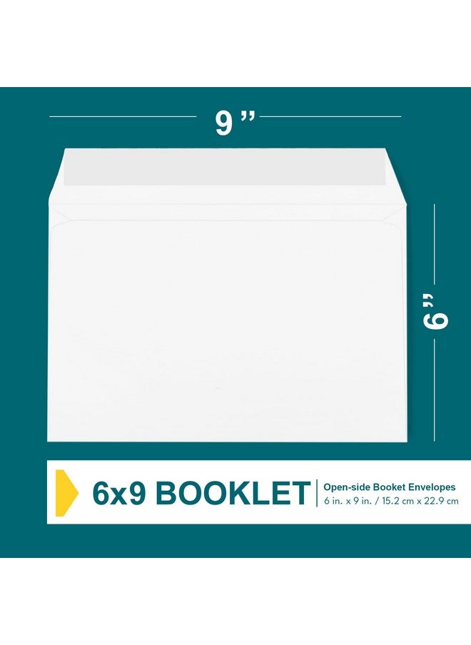 EnDoc 6X9 Booklet Envelopes 50 Pack Mailing Envelopes With Gummed Seal White Letter Envelopes Openside 6X9 Envelopes 28 Lb Heavy Duty Paper Plain Envelopes For Catalogs Business Booklets  - Image 3
