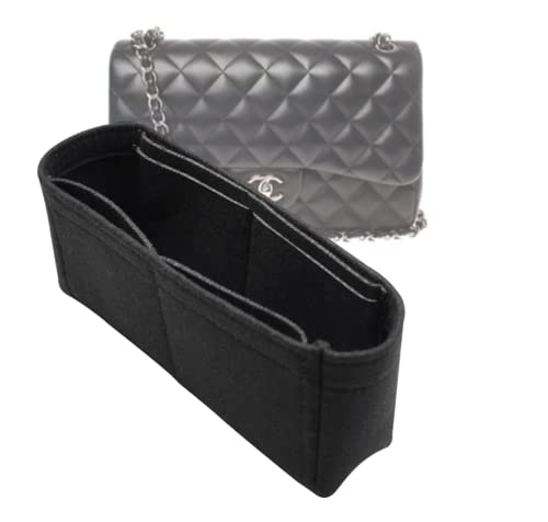 Lckaey Bag Organizer Insert for Classic Flap maxi bag Shaper Purse Insert Premium Handbag Felt Organizer 2009blackXL - Image 1