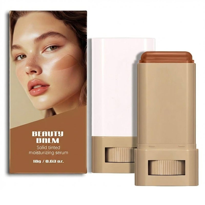 BAISEN DIARY Beauty Balm Serum-Enriched Tinted Moisturizer Stick â€“ Hydrating Lightweight Solid Foundation with Natural Skin Tint Finish, Flawless Sheer to Medium Coverage, Radiant & Dewy Glow, All-Day Wear (3#, 1) - Image 1