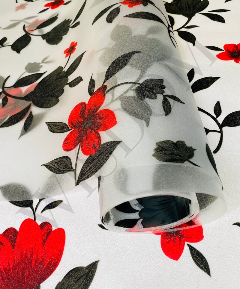 WISDOM Window Glass Decorative Frosted Film for Heat Control - Self Adhesive (24" x 48", Flower DAZY) - Image 2