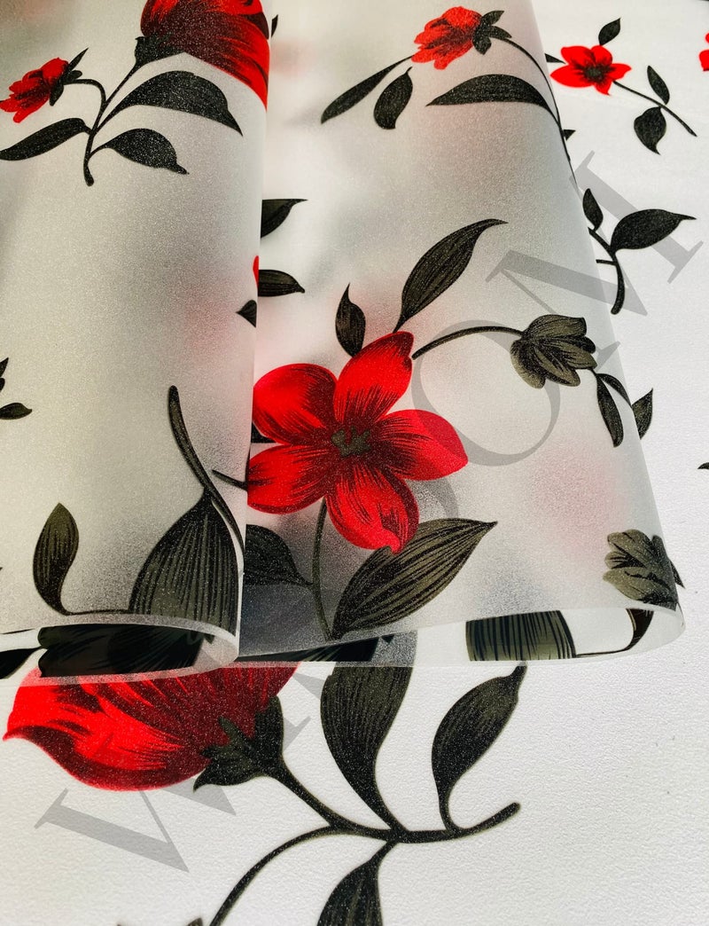 WISDOM Window Glass Decorative Frosted Film for Heat Control - Self Adhesive (24" x 48", Flower DAZY) - Image 3