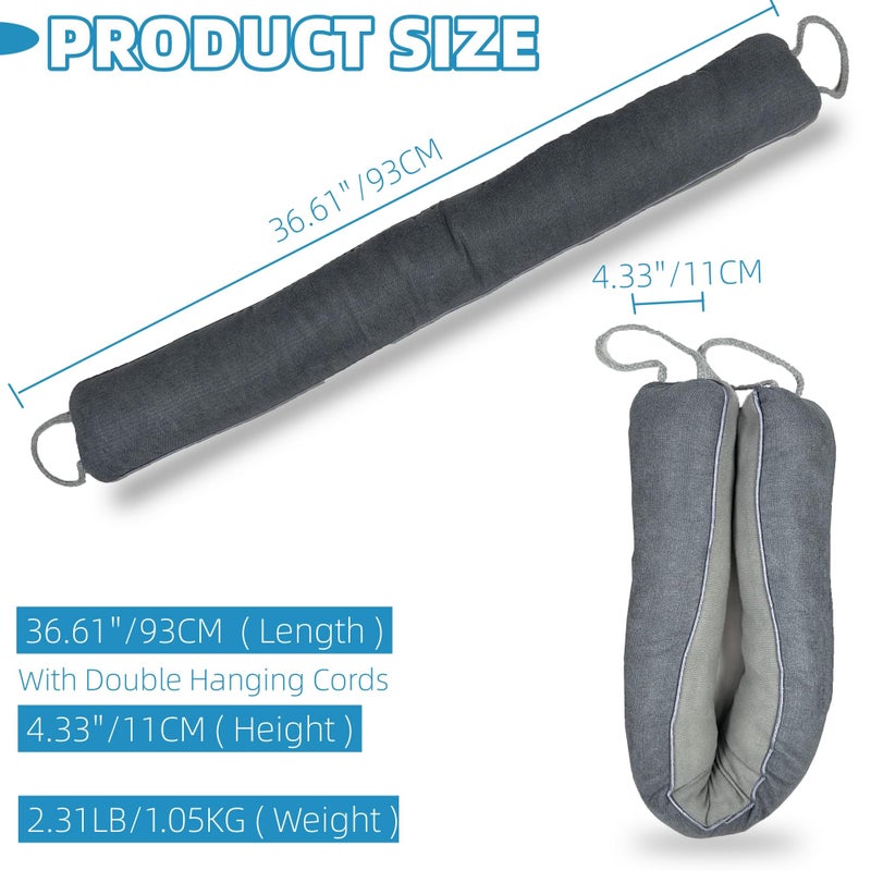 OUTTDID Door Draft Stopper 36 Inches Length x 4 Inches Width, Weighted Under Door Noise Blocker, Heavy Duty Under Door Draft Blocker Bottom Door Seal Noise and Air, Door Guard Saving Energy - Gray - Image 3