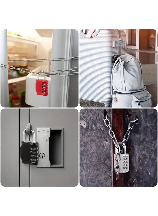 قطعتان من أقفال الرقمية القابلة لإعادة الضبط مع قيد قابل للفصل، 4 ألوان لتخزين الأمتعة - Image 4