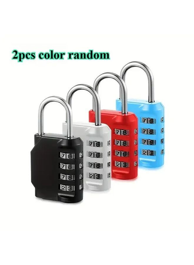 قطعتان من أقفال الرقمية القابلة لإعادة الضبط مع قيد قابل للفصل، 4 ألوان لتخزين الأمتعة - Image 1