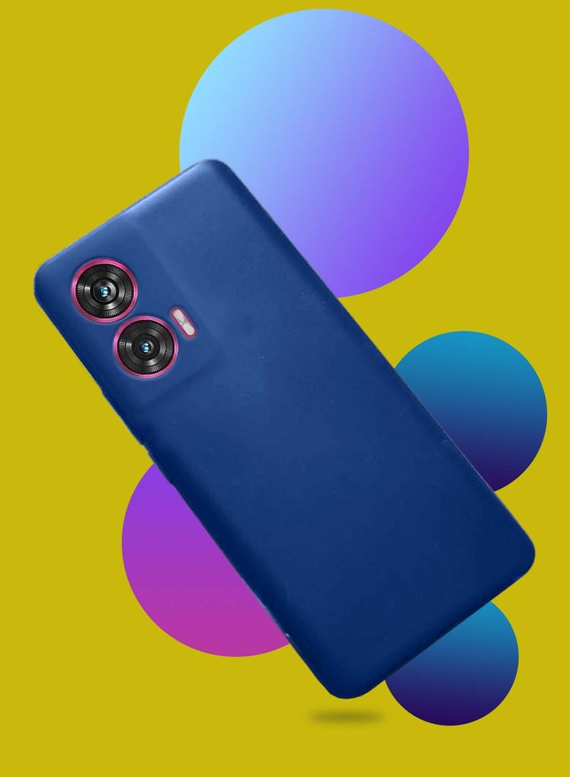 دبليو تيك موتورولا إيدج 50 فيوجن / موتورولا S50 نيو / موتورولا موتو G85 5G 2024 غطاء هيكل سيليكون سائل ممتاز - أزرق كحلي - Image 2