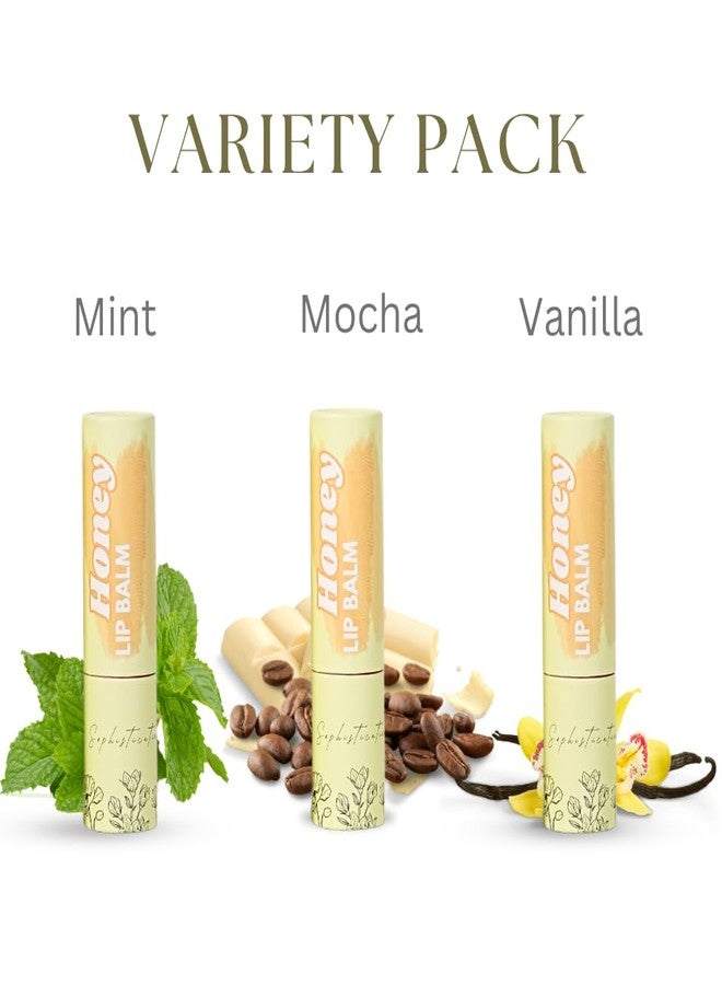 Simple Sophistication Natural Honey Lip Balm - 100%-grassfed Beef Tallow, Organic Raw Honey & Argan Oil - Ultra Moisturizing, Conditioning, No Paraffin, Non Toxic, all Natural - 3 Pack (3x0.15 oz Untinted - Image 2