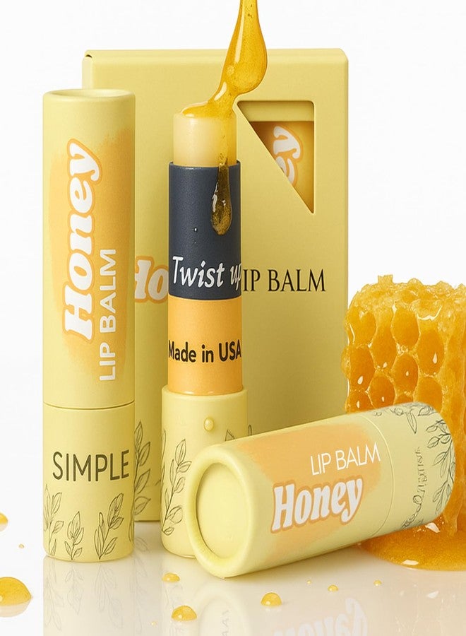 Simple Sophistication Natural Honey Lip Balm - 100%-grassfed Beef Tallow, Organic Raw Honey & Argan Oil - Ultra Moisturizing, Conditioning, No Paraffin, Non Toxic, all Natural - 3 Pack (3x0.15 oz Untinted - Image 1