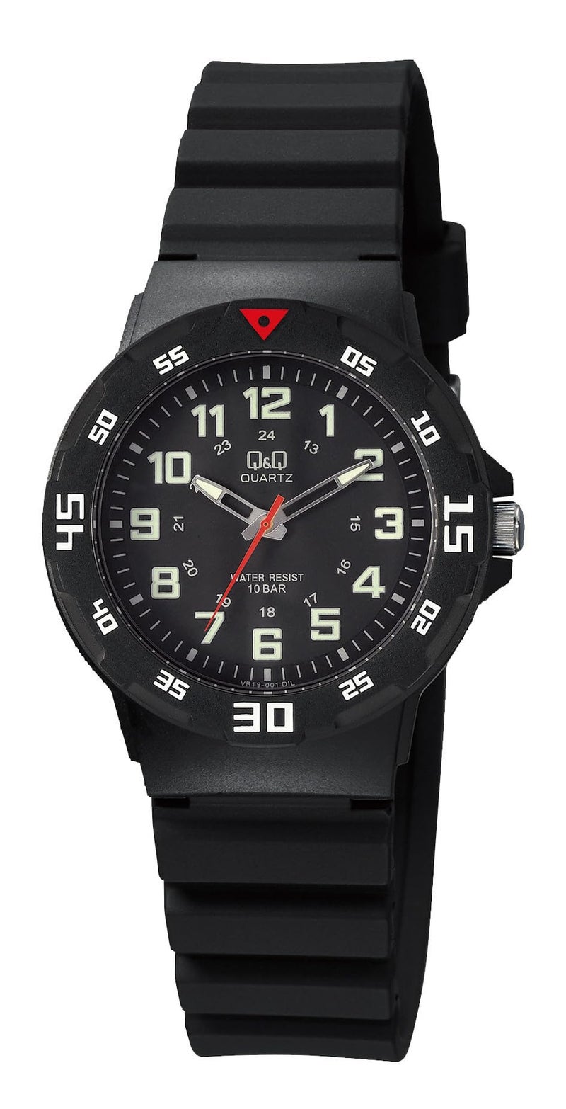 Q&Q Women’s Fibre Strap Analog Watch (Black Dial) – 100M Water Resistant, Lightweight Casual Wrist Watch - VR19J001Y - Image 1