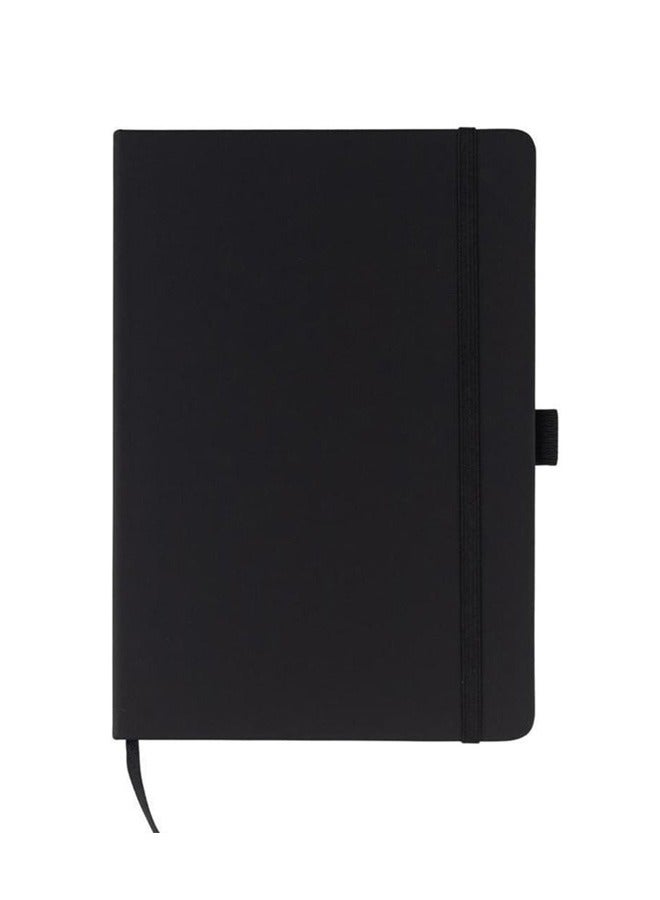 جيفتولوجي دفتر ملاحظات مبطن بالبولي يوريثان مقاس A5 مزود بحلقة قلم وشريط من الساتان - Image 1