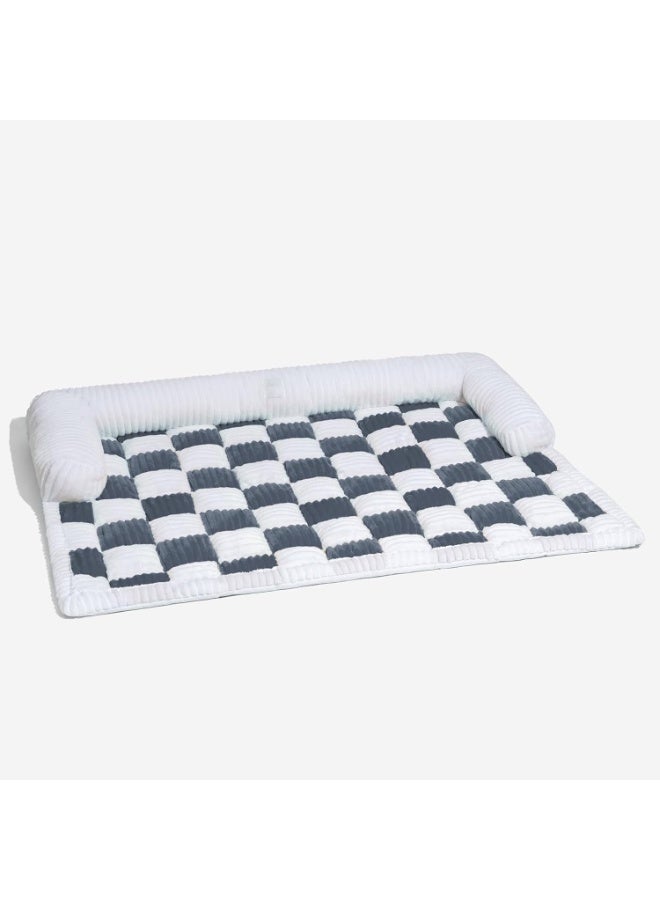 YOUWE7 Pet Couch Covers for Sofa, Small Dog Couch Cover Bed Cozy Cream Plaid Washable Pet Mat for Furniture Protector Sofa Cover for Dogs Cats, Small (Grey, 90CM*90CM) - Image 3