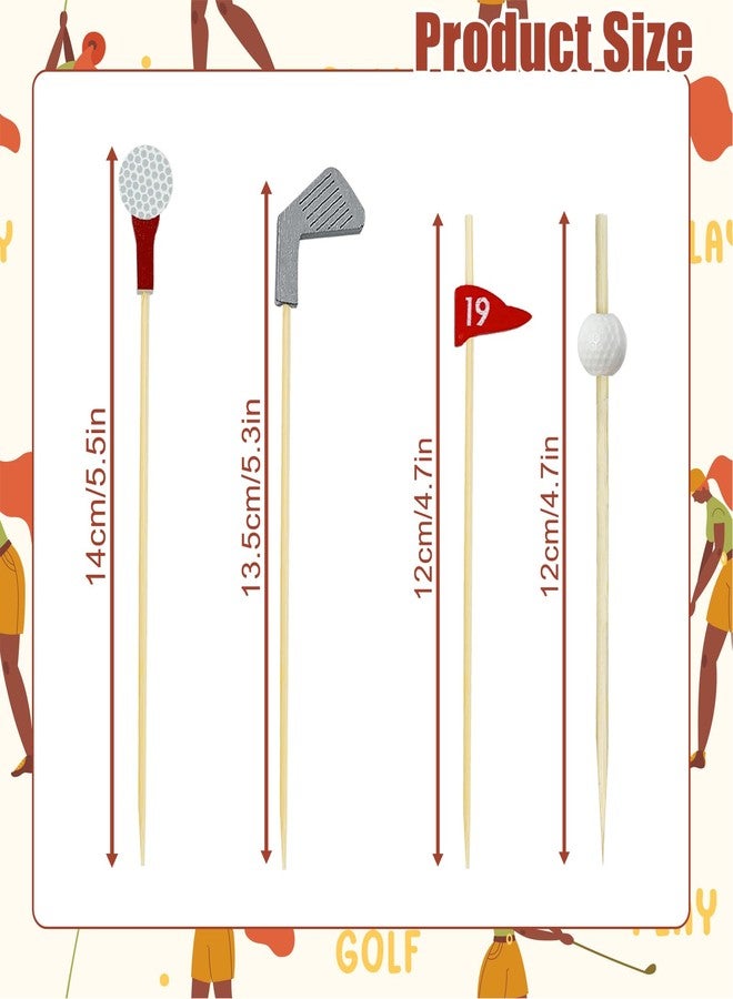 Augoog 200Pcs Golf Cocktail Picks,4.7 Inch Golf Theme Toothpick Sandwich Fruit Cocktail Picks for Golf Catered Events Buffet Party Holiday Supplies,Style B - Image 3