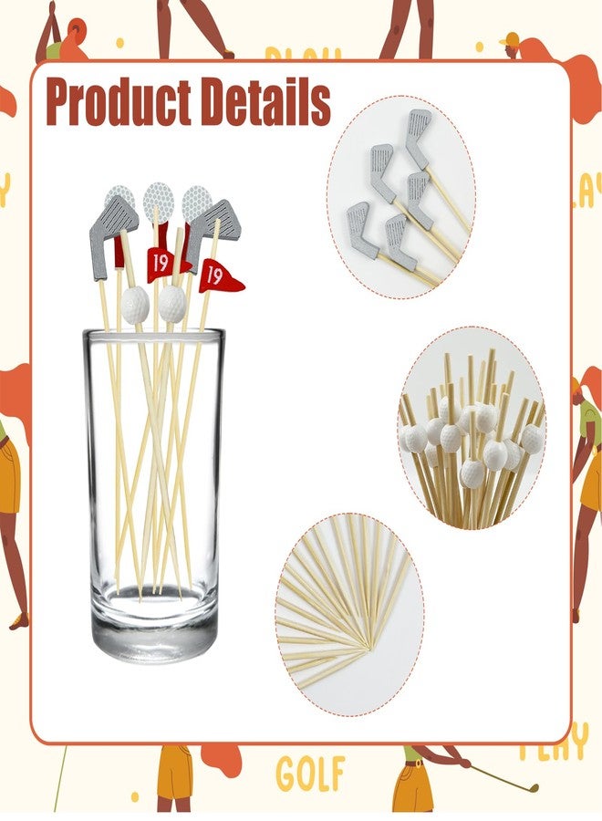 Augoog 200Pcs Golf Cocktail Picks,4.7 Inch Golf Theme Toothpick Sandwich Fruit Cocktail Picks for Golf Catered Events Buffet Party Holiday Supplies,Style B - Image 4