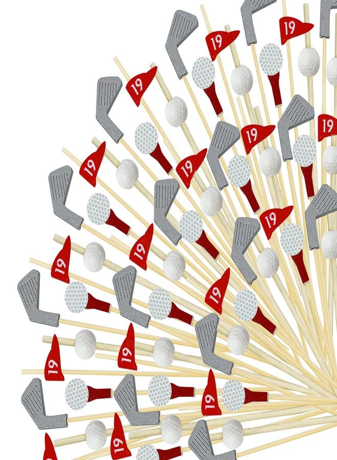 Augoog 200Pcs Golf Cocktail Picks,4.7 Inch Golf Theme Toothpick Sandwich Fruit Cocktail Picks for Golf Catered Events Buffet Party Holiday Supplies,Style B - Image 2