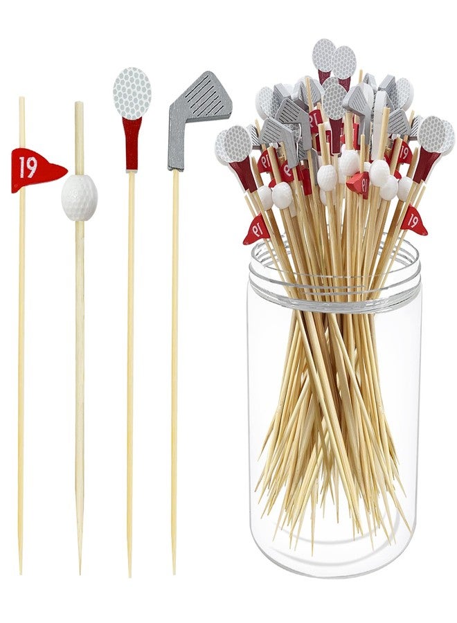 Augoog 200Pcs Golf Cocktail Picks,4.7 Inch Golf Theme Toothpick Sandwich Fruit Cocktail Picks for Golf Catered Events Buffet Party Holiday Supplies,Style B - Image 1