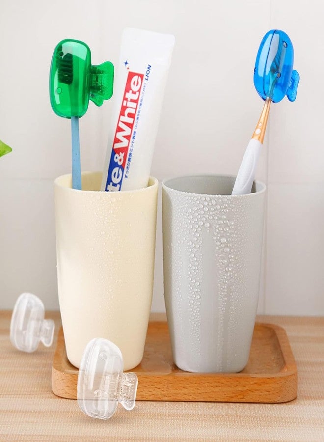 TASMAX Toothbrush Cover case Protector Cap Brush Pod Case Tooth Brush Protective Portable Plastic Clip for Household Travel Bathroom Accessories Set School Toothbrush Cover case [Multicolor ] Pack 6 - Image 5
