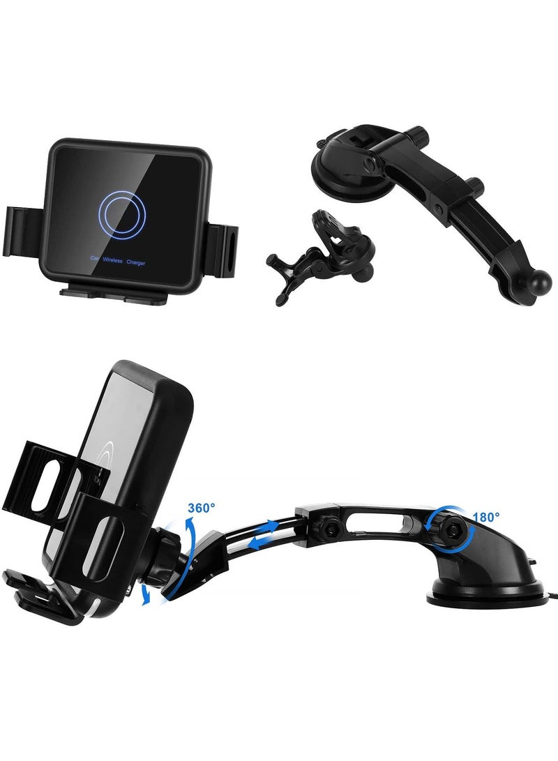 Excefore Car Charger Mount Holder Galaxy Z Fold5 Fold4 Z Fold 3 Fold S22 Ultra 20W Two Coil Support Portrait Unfold Auto Clamping Charging Car Mount with Cooling Fan - Image 2