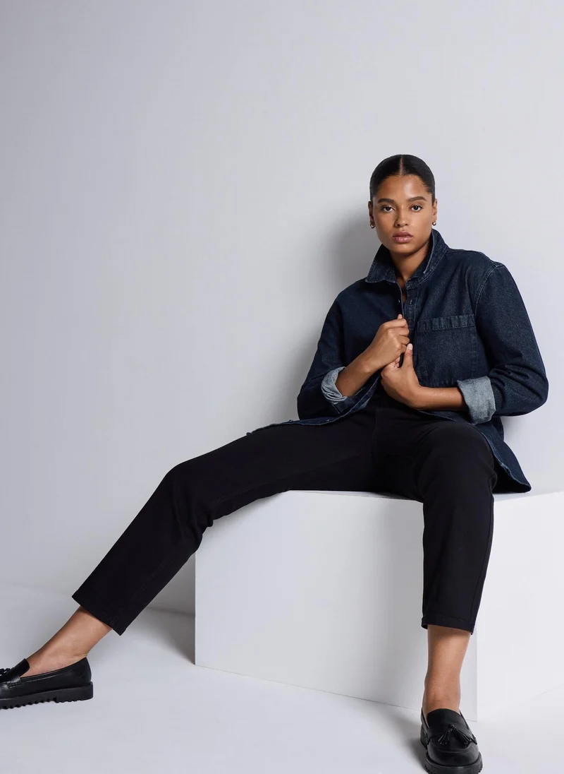 ماتلان Black Straight Leg Jeans