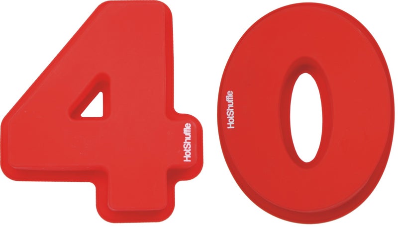 Large Silicone Number 40 Cake Pan Tin Mould 40th Ruby Wedding Anniversary Birthday 4 0