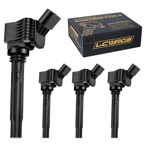 LCWRGS Set of 4 Ignition Coil Pack Fits for 2014 2015 2016 2017 2018 2019 Volkswagen VW Passat Beetle Jetta GTI Golf Audi A3 A4 1.8 2.0 Replaces UF765 GN10632 - Image 1
