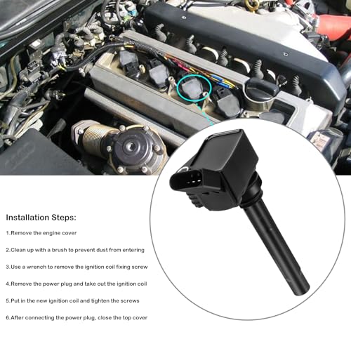 LCWRGS Set of 4 Ignition Coil Pack Fits for 2014 2015 2016 2017 2018 2019 Volkswagen VW Passat Beetle Jetta GTI Golf Audi A3 A4 1.8 2.0 Replaces UF765 GN10632 - Image 5