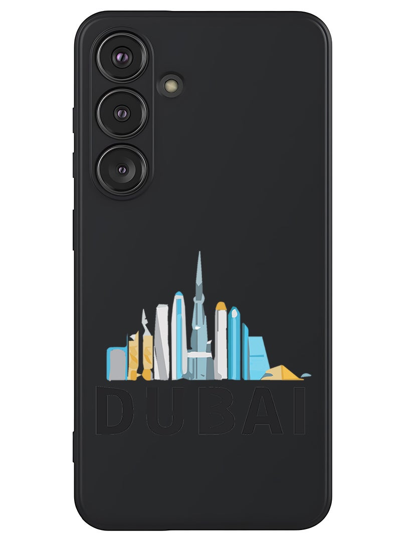 Theodor Protective Slim Fit Case Liquid Silicone Cover with Full Body Protection Anti-Scratch Shockproof Case For Samsung Galaxy S25 Plus (Black) - Dubai Black - Image 1