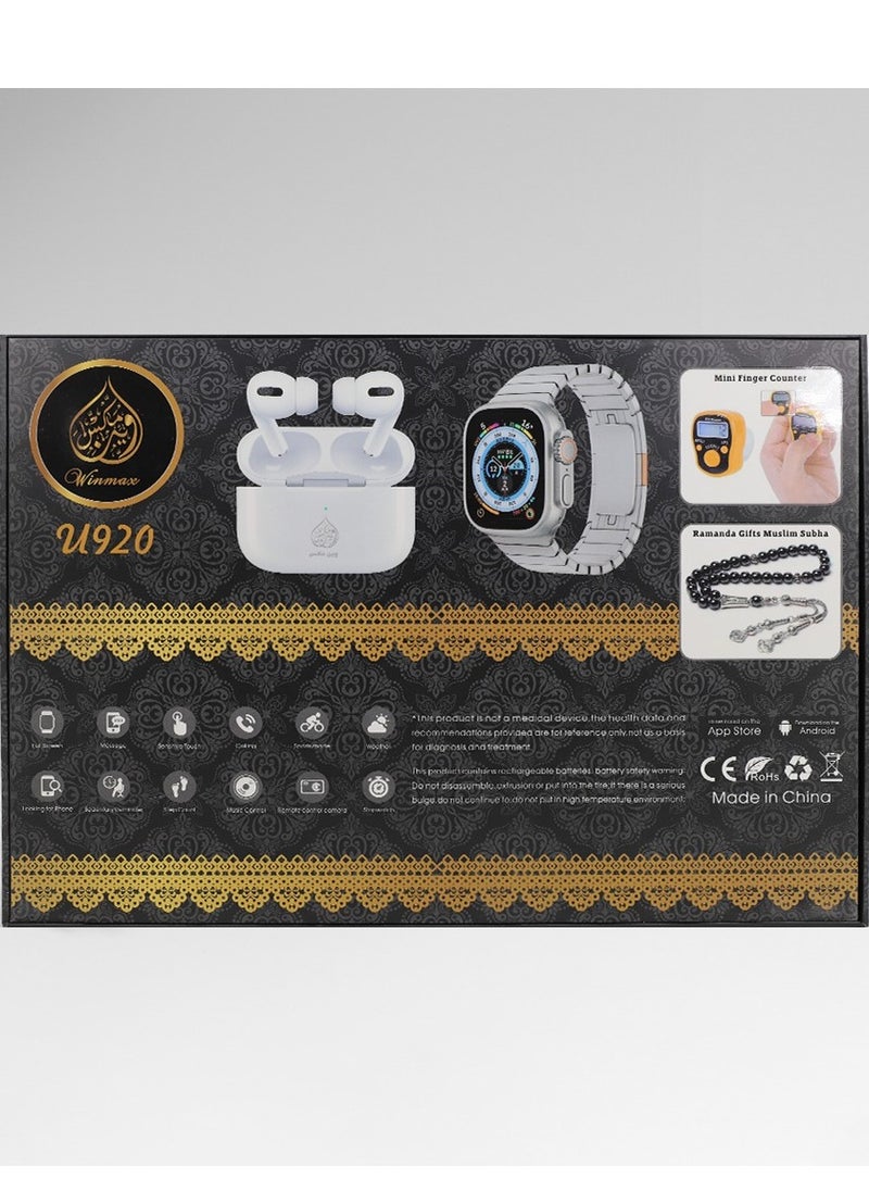 Generic - The smart package, the Ultra Watch, supports wireless charging, supports sports modes and calls, with seven bracelets and an AirPods Pro headset. - Image 1
