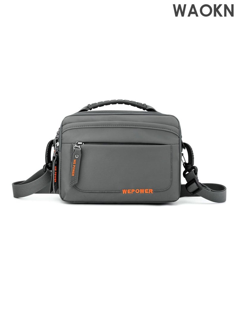 WAOKN Small Messenger Bag Crossbody Bags for Men and Women  , Shoulder Bag Sling Bag  , Travel Bag for Work Business Satchel Bags Small Carry Bags Purse , waterproof material ，Fashionably Simple ,unisex , (grey) . - Image 1