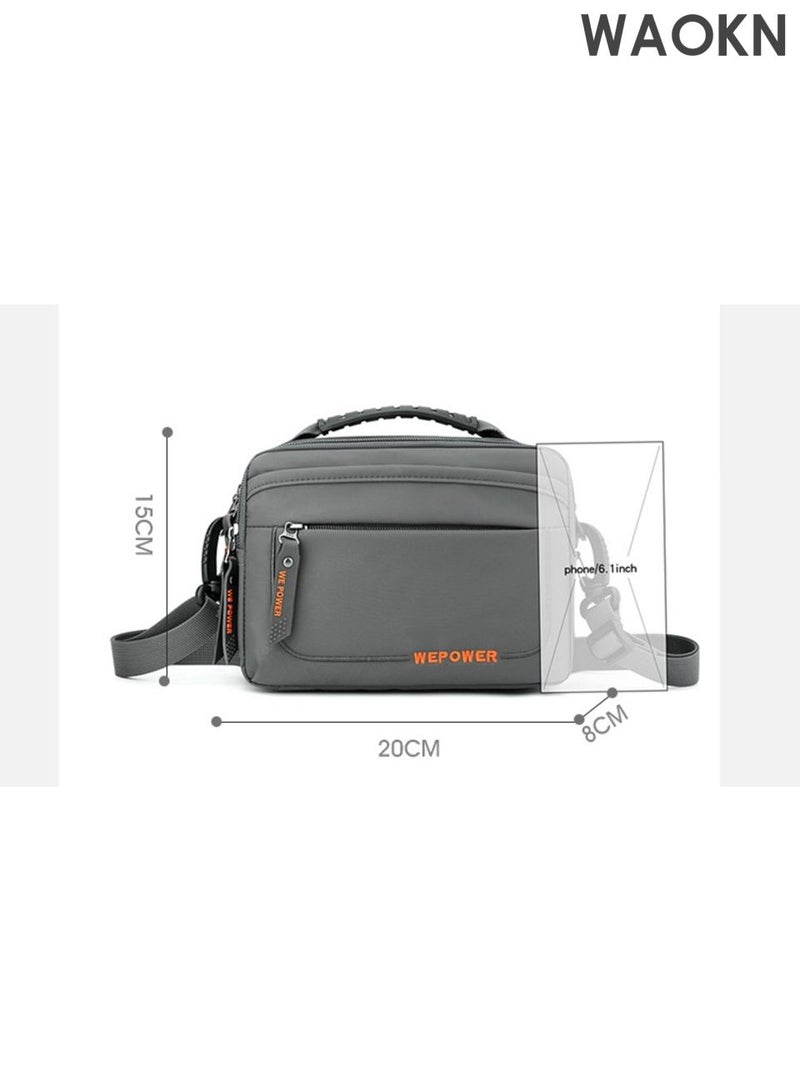 WAOKN Small Messenger Bag Crossbody Bags for Men and Women  , Shoulder Bag Sling Bag  , Travel Bag for Work Business Satchel Bags Small Carry Bags Purse , waterproof material ，Fashionably Simple ,unisex , (grey) . - Image 4