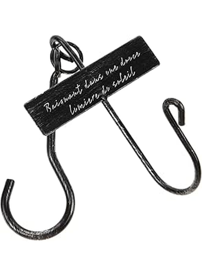 Vintage Iron S Hooks For Hanging Plants Double Headed Decorative Plant Hanger For Kitchen Balcony Outdoor Garden Use Black Rustic Style Hook 6 Inch - Image 1