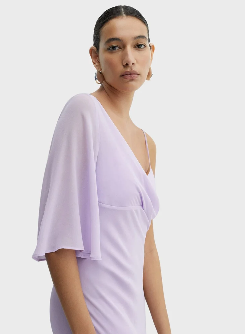 MANGO Asymmetric Chiffon Dress