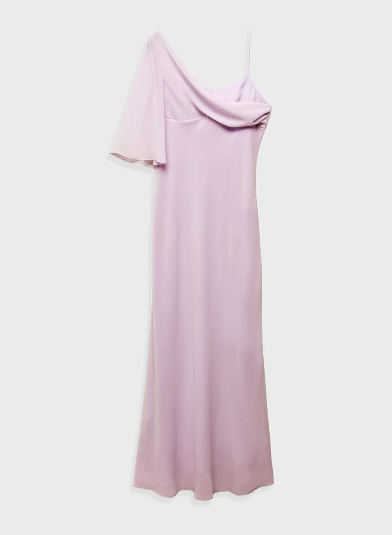 MANGO Asymmetric Chiffon Dress