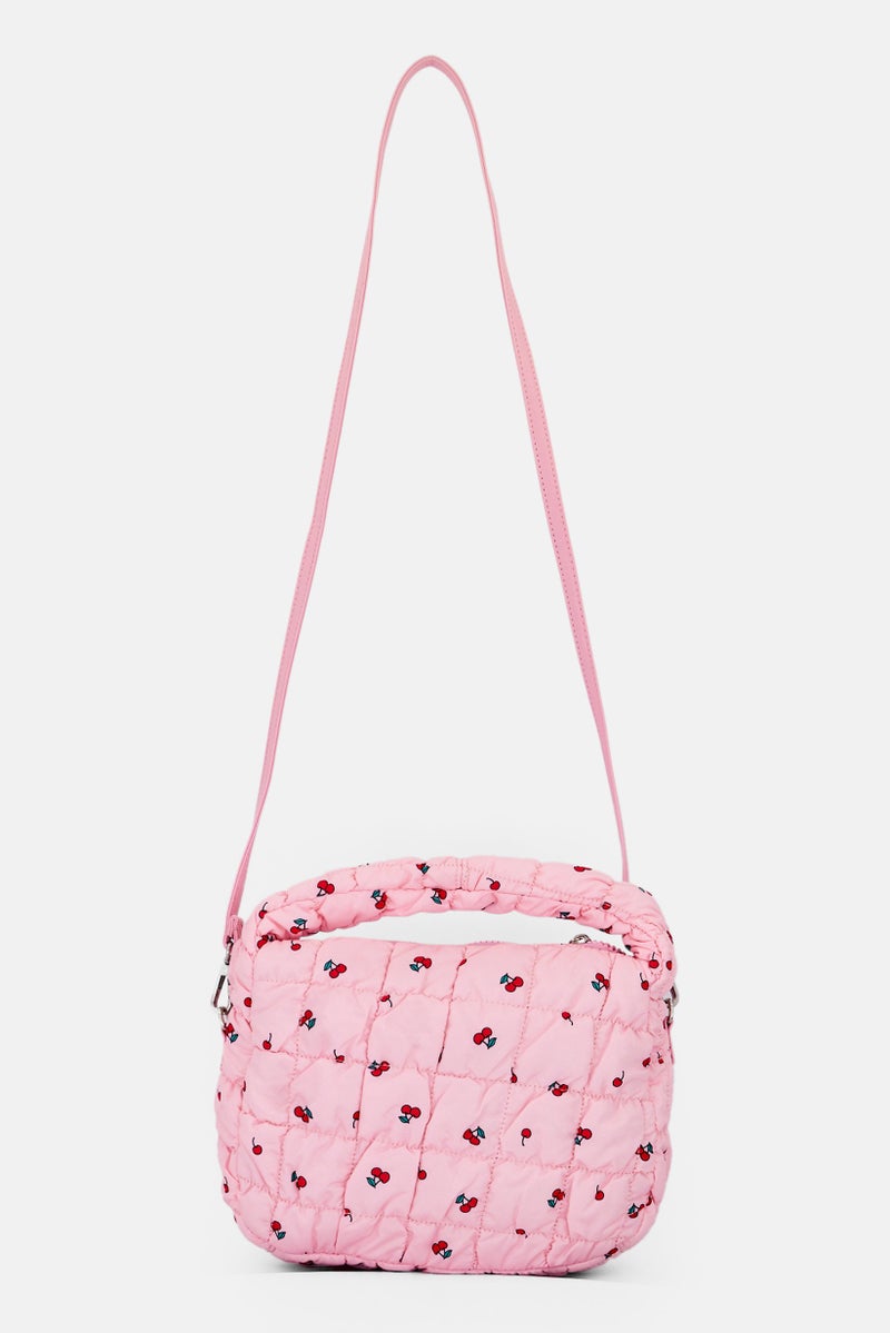 Miss Gwen's OMG Kids Girl Quilted Scrunchies Printed Crossbody Bag, Multicolor - Image 1