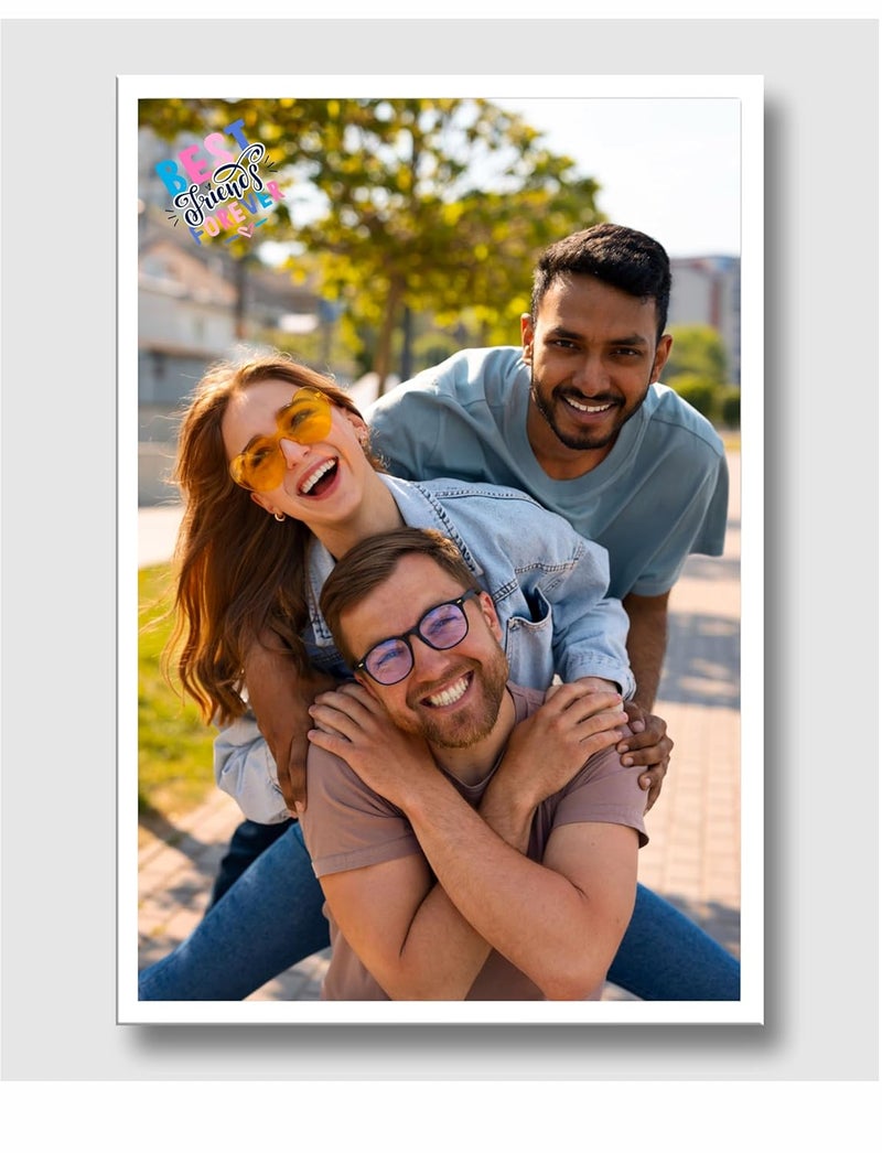 SAF photo frame Best Friends Forever Customized White Frame Photo Frame For home And wall dcorLiving Room And BedroomPersonalized Photo Frame CoupleFamilyand Friends 30 cm x 23 cm PFW18A - Image 1