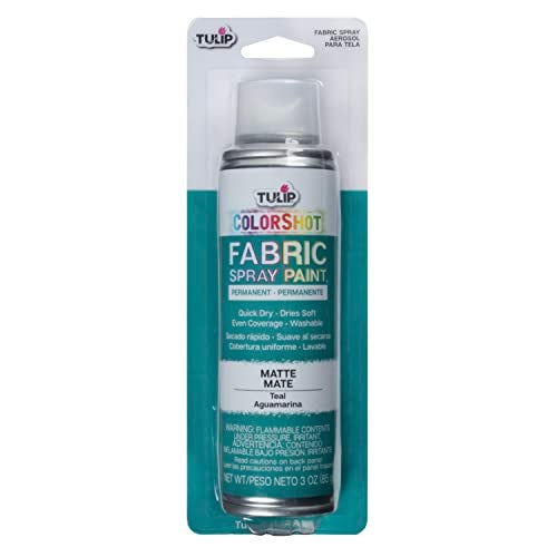 Tulip ColorShot Instant Fabric Spray Paint Permanent Color SprayOn Fabric Paint 3oz Teal - Image 1