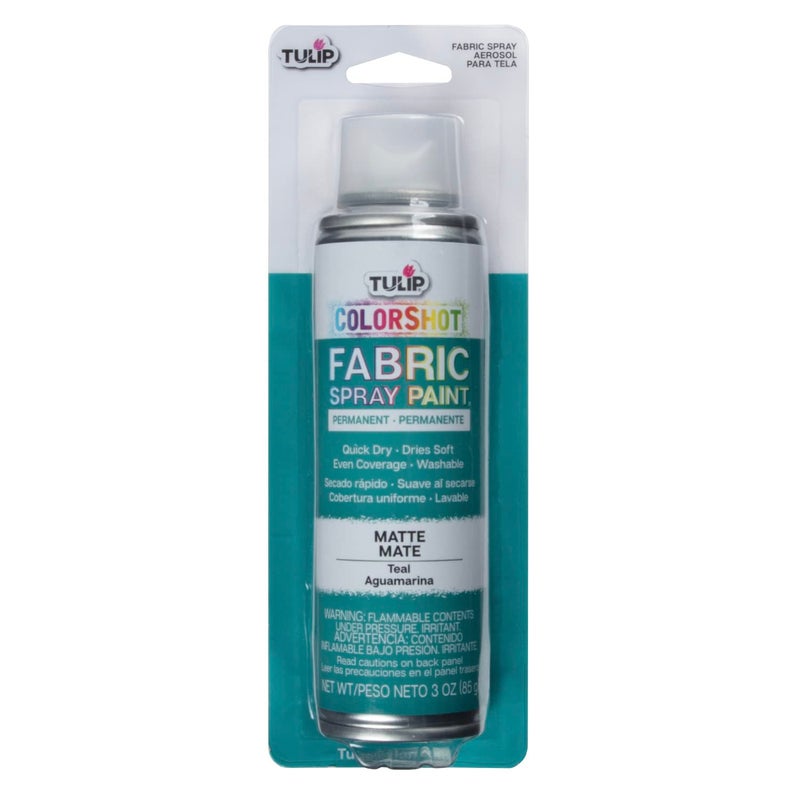 Tulip ColorShot Instant Fabric Spray Paint Permanent Color SprayOn Fabric Paint 3oz Teal - Image 3