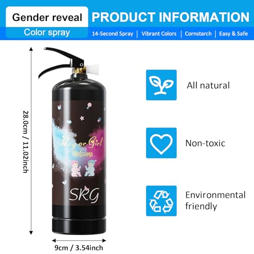 SRG Giant Gender Reveal Fire Extinguisher Color Blaster | 2 Packs Baby Boy Blue Gender Reveal Extinguisher Smoke | Blue Spray for Gender Reveal Decorations & Ideas - Blasts 20+ Feet (Blue) - Image 4