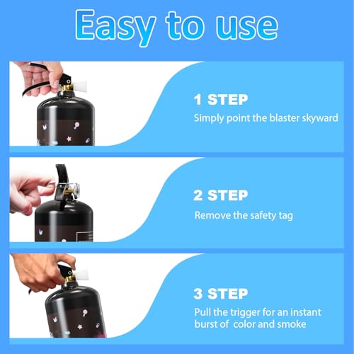 SRG Giant Gender Reveal Fire Extinguisher Color Blaster | 2 Packs Baby Boy Blue Gender Reveal Extinguisher Smoke | Blue Spray for Gender Reveal Decorations & Ideas - Blasts 20+ Feet (Blue) - Image 5