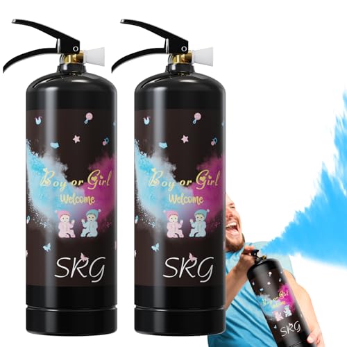 SRG Giant Gender Reveal Fire Extinguisher Color Blaster | 2 Packs Baby Boy Blue Gender Reveal Extinguisher Smoke | Blue Spray for Gender Reveal Decorations & Ideas - Blasts 20+ Feet (Blue) - Image 1