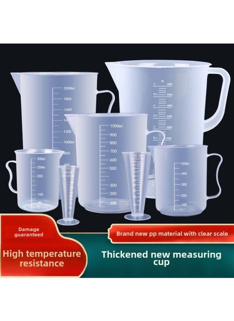 Plastic Measuring Cup With Lid Graduated Cylinder Milliliter Cup Small Size Measuring Cup Milk Tea Shop Utensils Large Capacity Cup-Specifications:500ml Straight Handle With Cap-Color:2