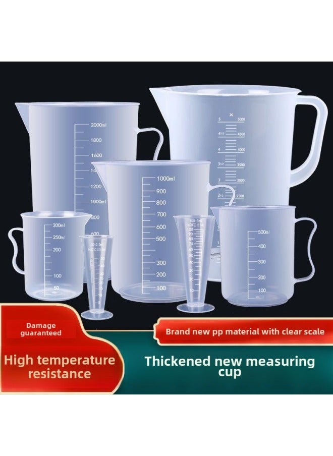Plastic Measuring Cup With Lid Graduated Cylinder Milliliter Cup Small Size Measuring Cup Milk Tea Shop Utensils Large Capacity Cup-Specifications:500ml Straight Handle With Cap-Color:2