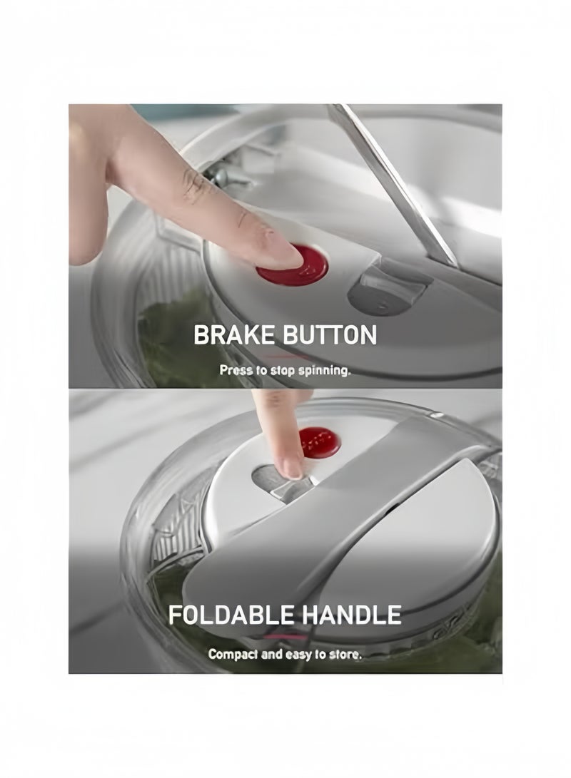 HOOKOR Salad Spinner with Bowl and Colander - Lettuce Spinner, Fruit Washing Bowl with Strainer, Vegetable Spinner Washer and Dryer, Pasta and Fries Spinner - Image 4