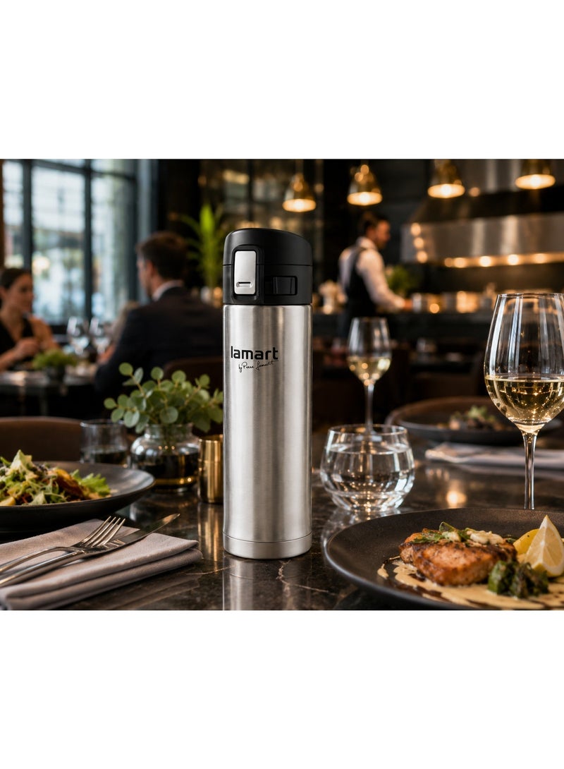 Lamart Vacuum Flask High Quality Stainless Steel 420Ml Silver - Image 3