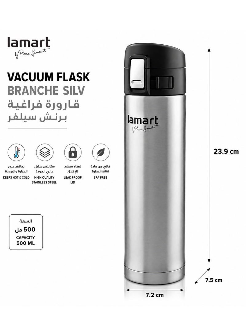 Lamart Vacuum Flask High Quality Stainless Steel 420Ml Silver - Image 4
