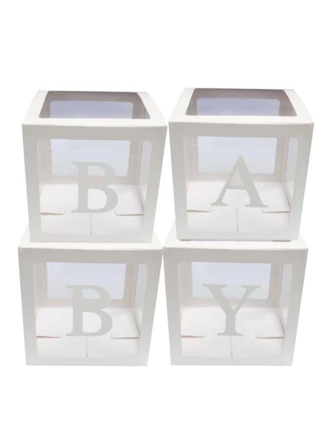 NIBEMINENT 4-Piece Baby Block Party Decoration Balloon Box - Image 1