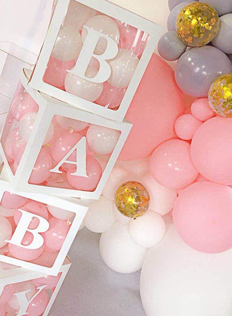 NIBEMINENT 4-Piece Baby Block Party Decoration Balloon Box - Image 3